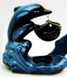Aromalampe "Delphin" Keramik blau