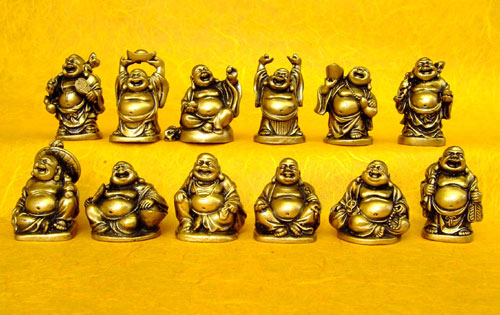 Glücks-Buddha "Mini" goldfarbig