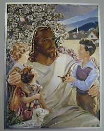 Alubild - Jesus mit Kindern