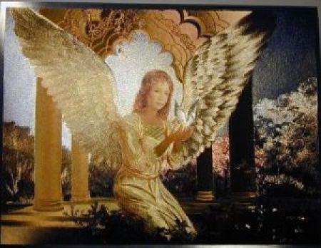 Alubild - Engel mit Taube